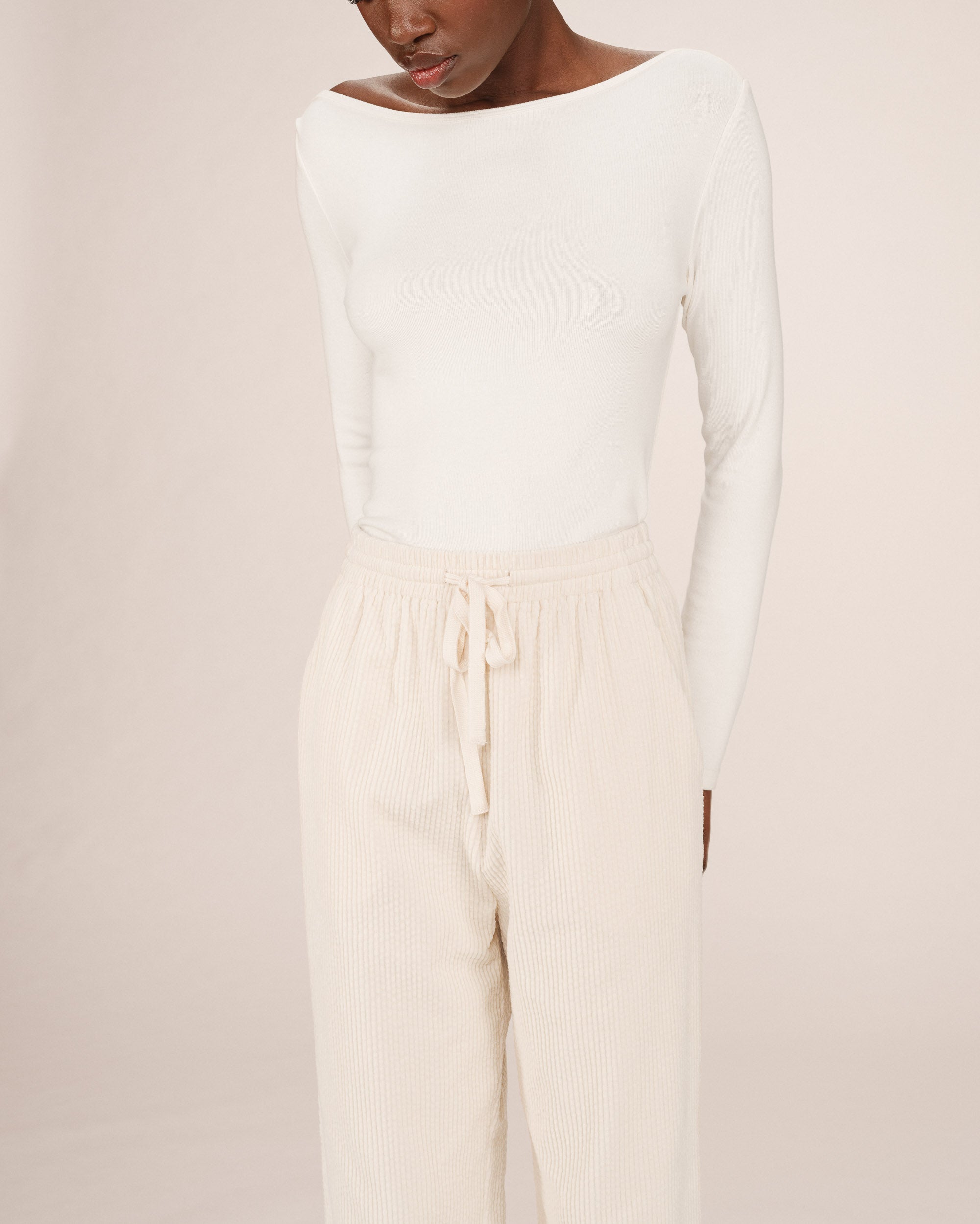Wide-Leg Ecru Liberty Trousers