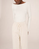 Wide Ecru Liberty Trousers