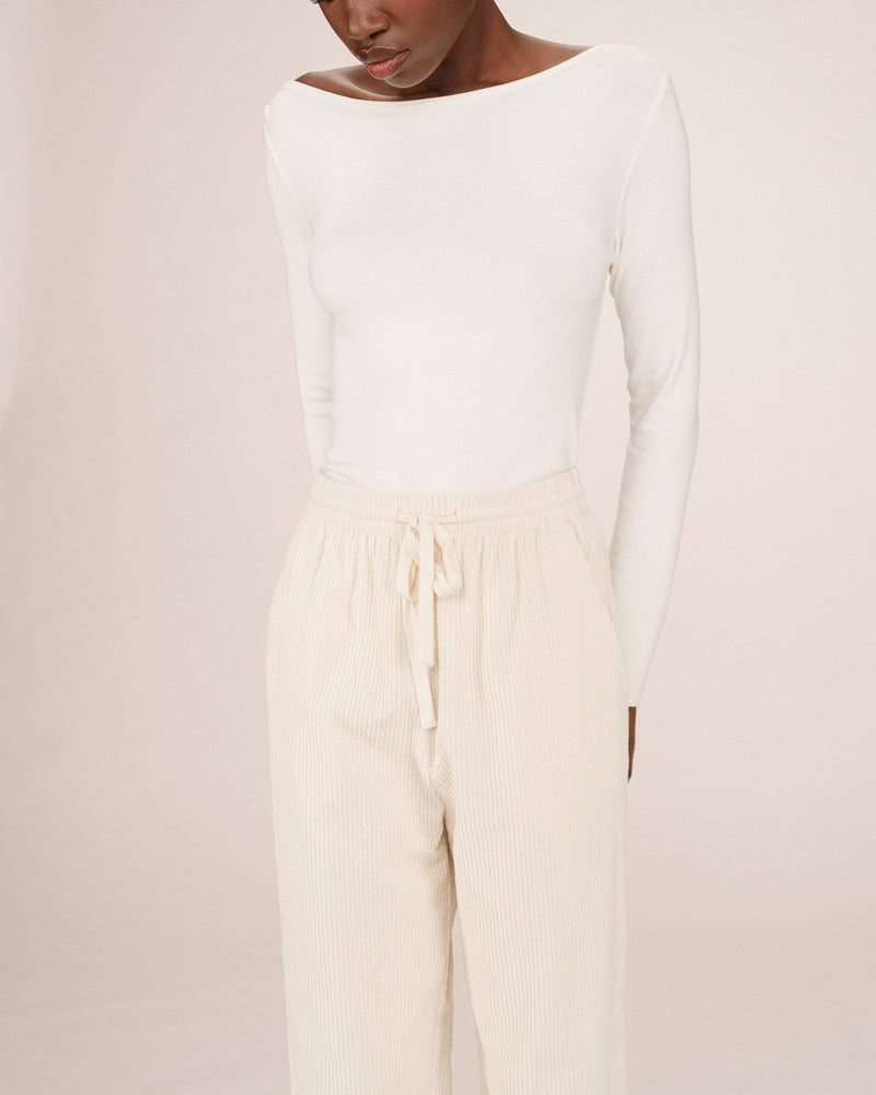Wide Ecru Liberty Trousers