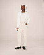 Wide-Leg Ecru Liberty Trousers