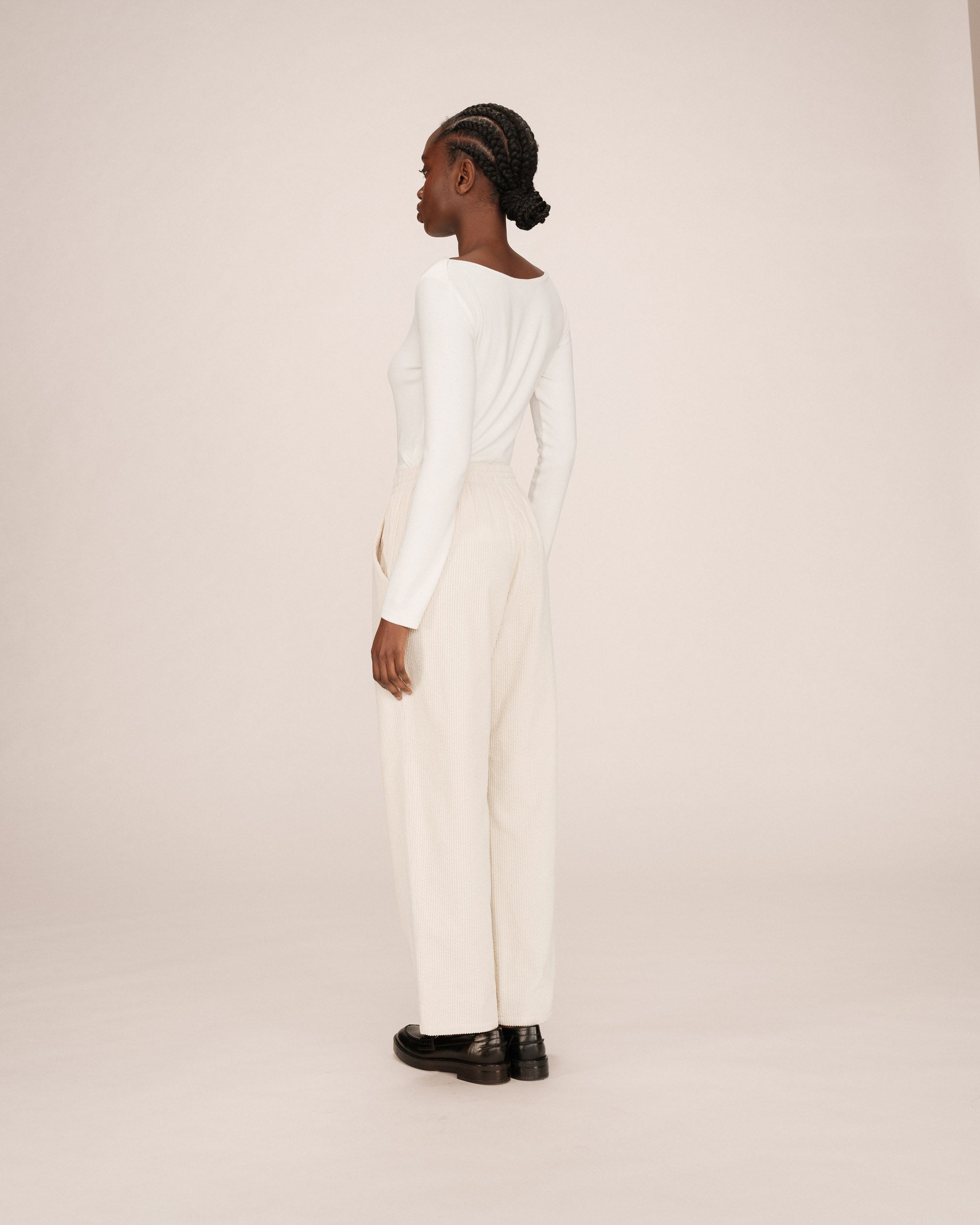 Wide-Leg Ecru Liberty Trousers