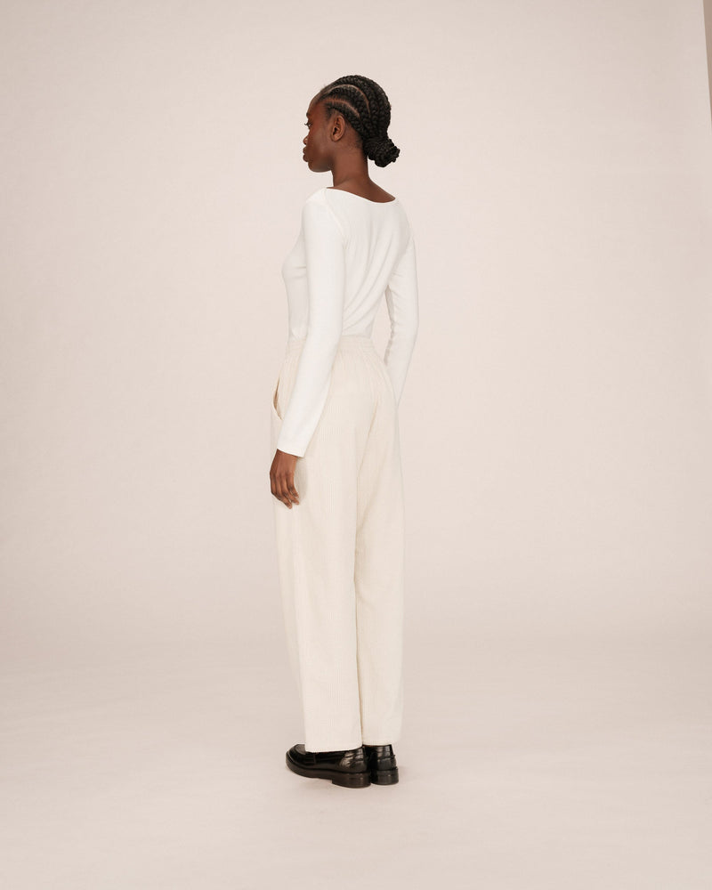 Wide Ecru Liberty Trousers
