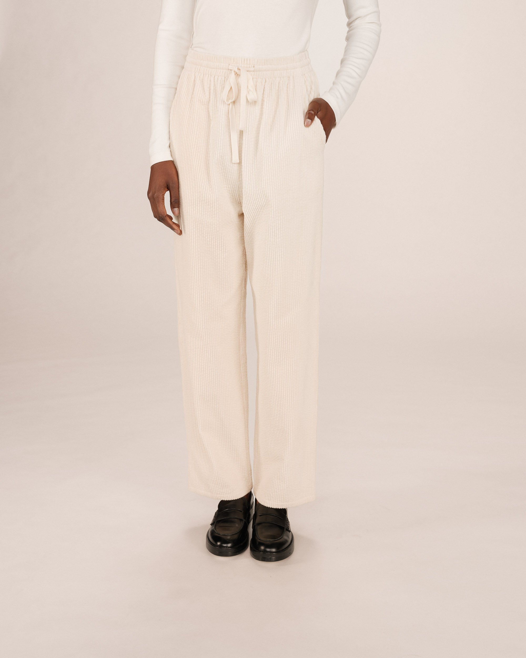 Wide-Leg Ecru Liberty Trousers
