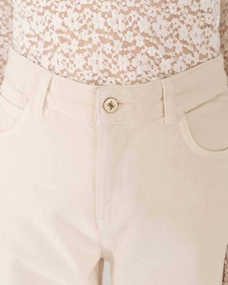 Vaqueros anchos James beige