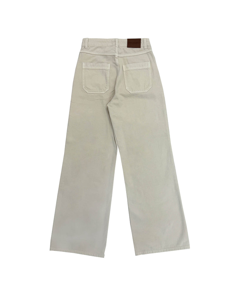 Vaqueros anchos James beige
