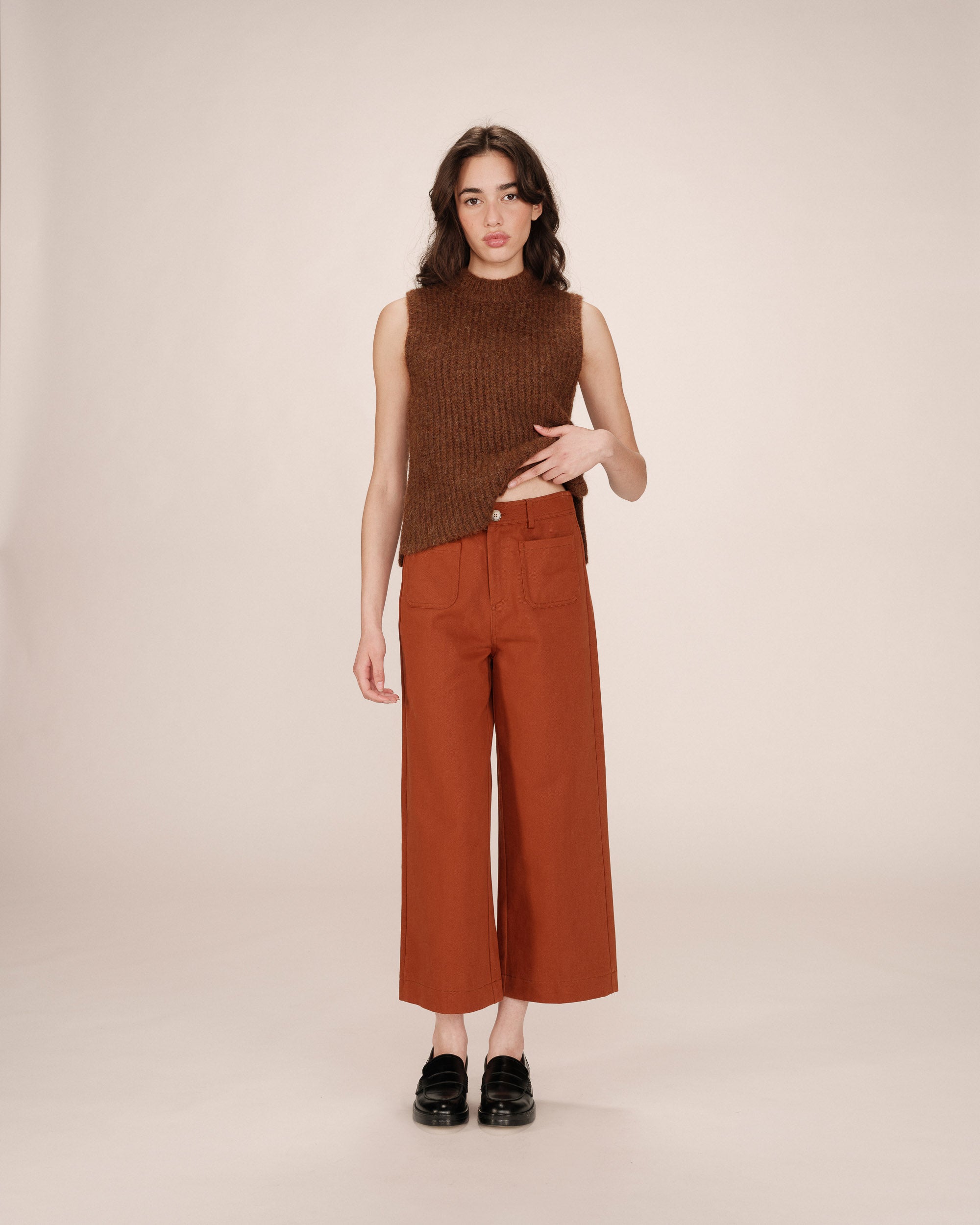 Straight 7/8 Camel Trousers Sole