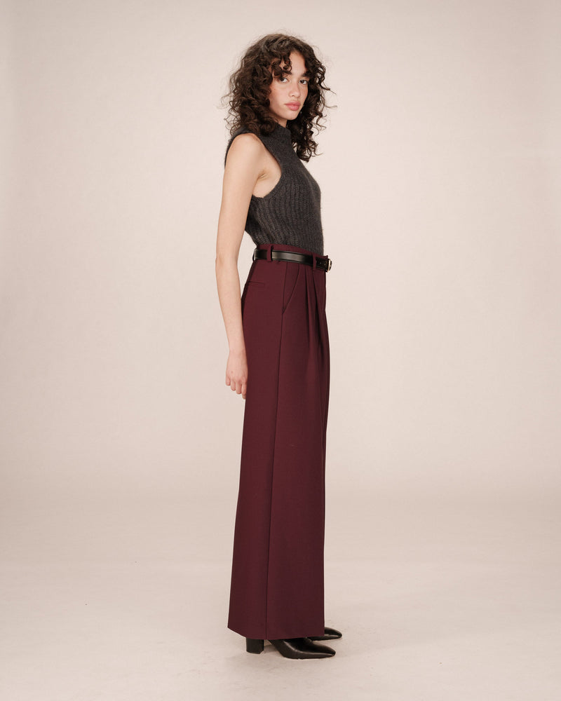 Pantalón de traje burdeos Story