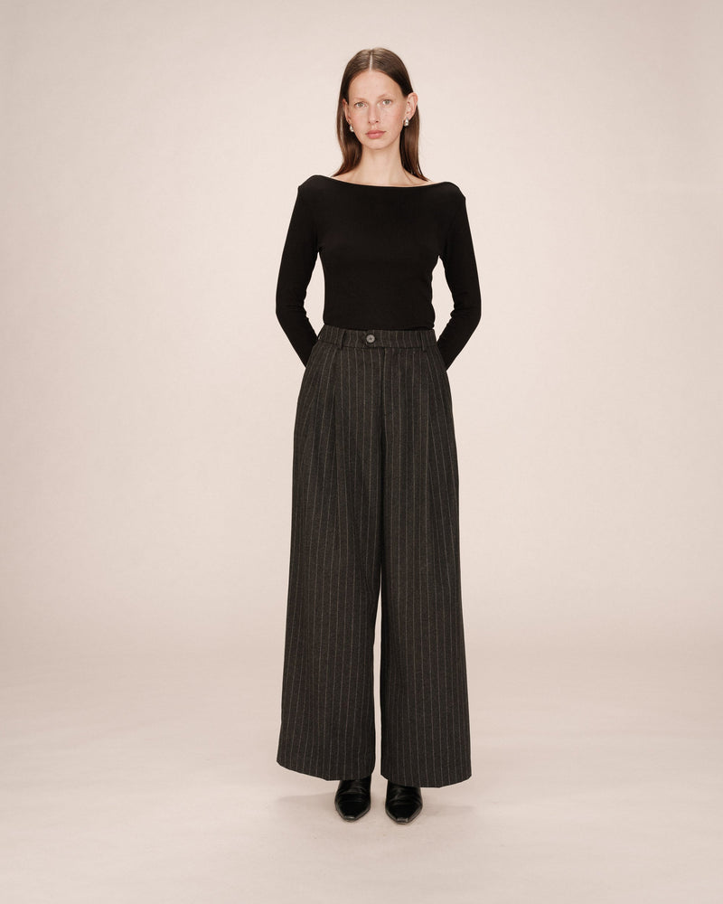 Pantalones de sastre a rayas Senna Carbon
