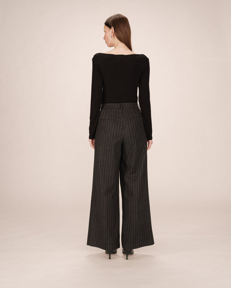 Pantalones de sastre a rayas Senna Carbon