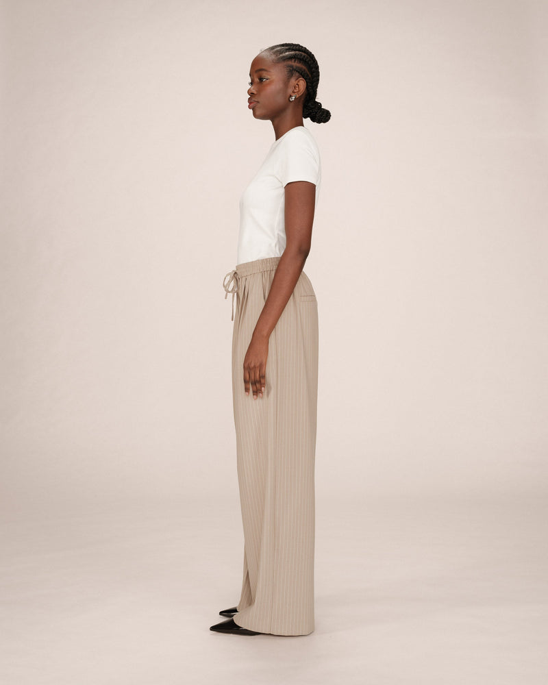 Greige Stay Striped Trousers