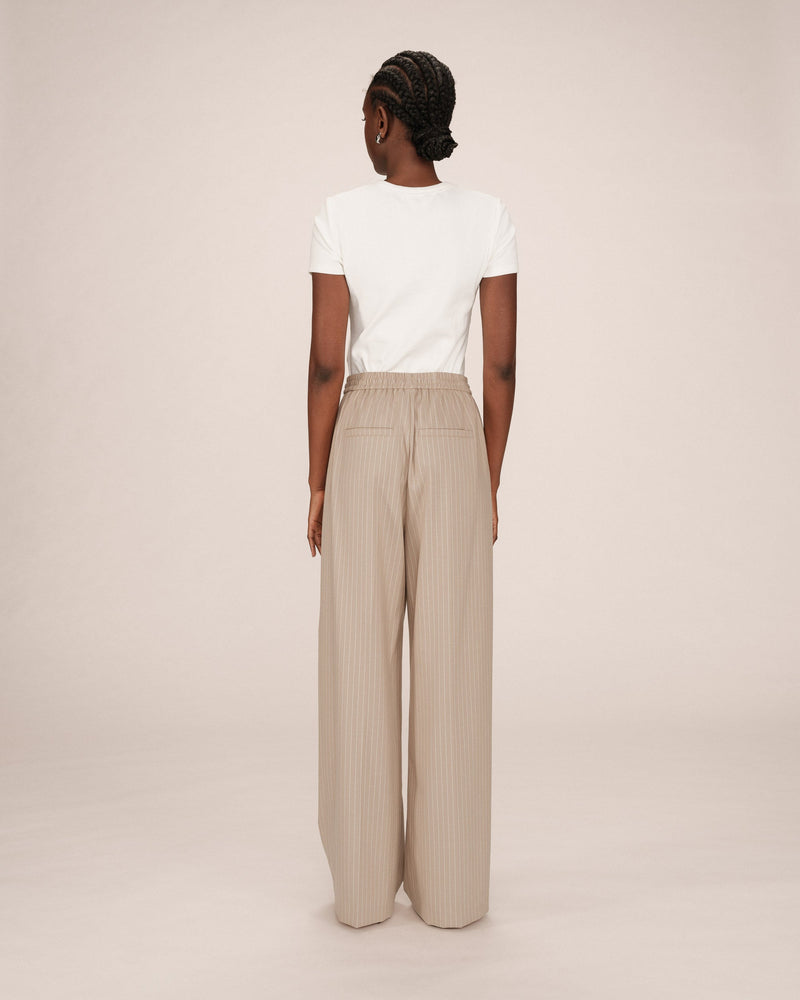 Greige Stay Striped Trousers
