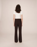 Pantalones de sastre de campana color chocolate de Singer