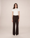 Pantalones de sastre de campana color chocolate de Singer