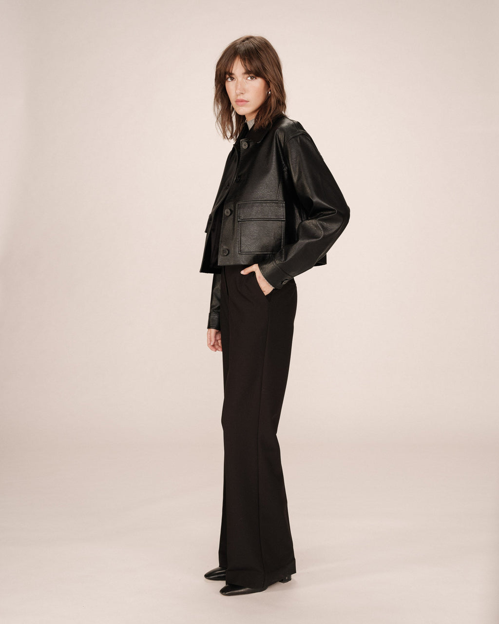 Pantalón Sastre Acampanado Negro Singer