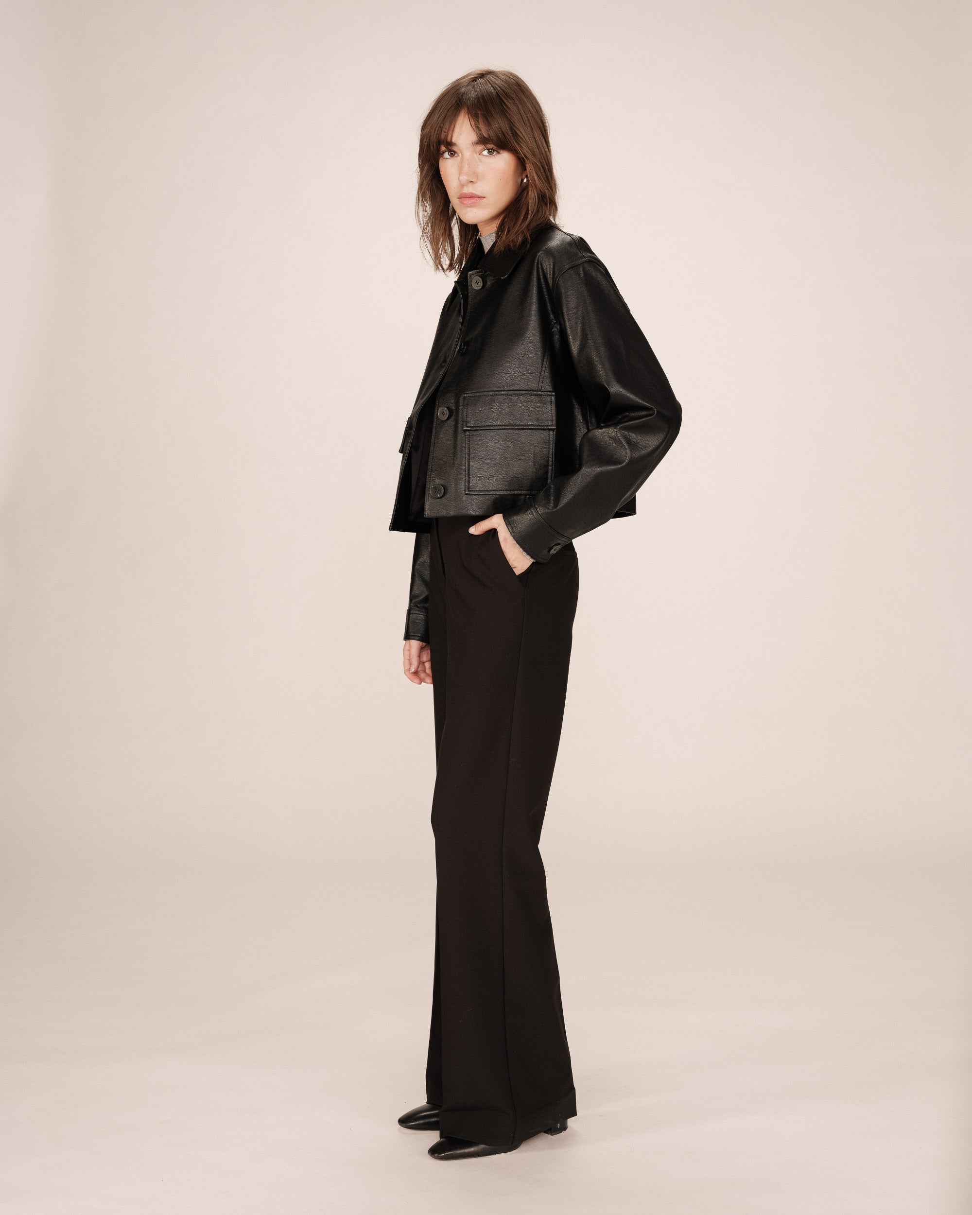 Pantalón Sastre Acampanado Negro Singer