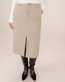 Long Suedine Skirt Greige Sorry