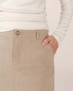 Long Suedette Skirt Greige Sorry
