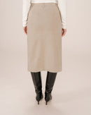 Long Suedine Skirt Greige Sorry