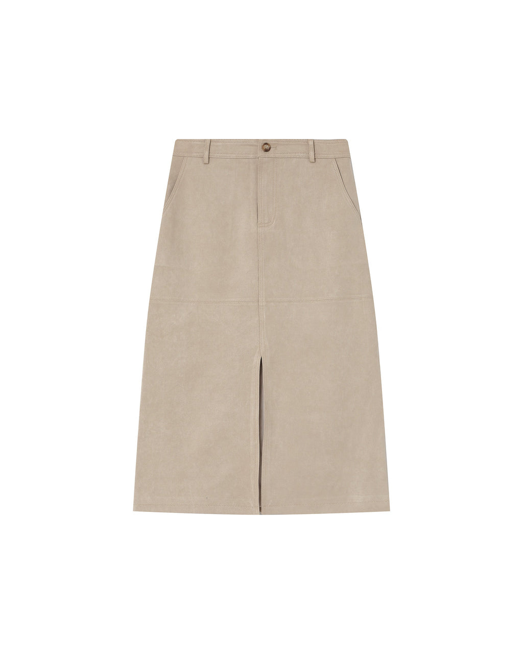 Long Suedette Skirt Greige Sorry