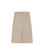 Long Suedette Skirt Greige Sorry