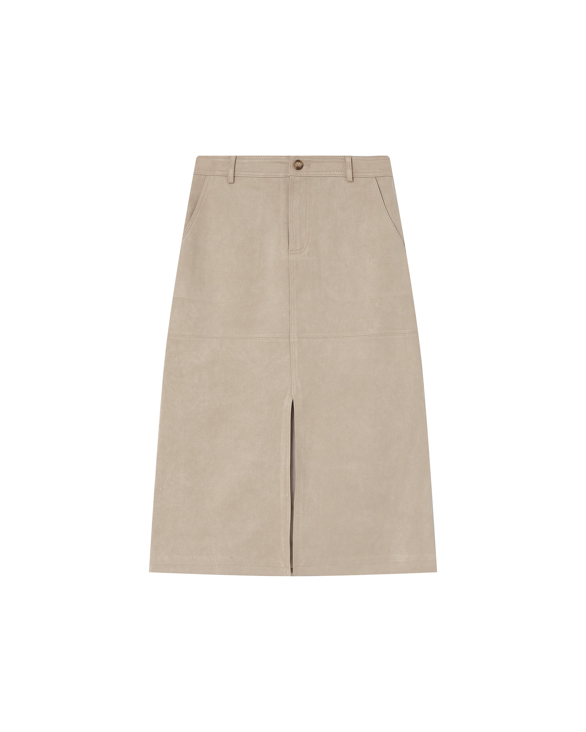 Long Suedette Skirt Greige Sorry