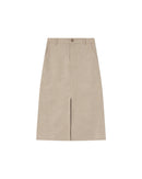 Long Suedine Skirt Greige Sorry