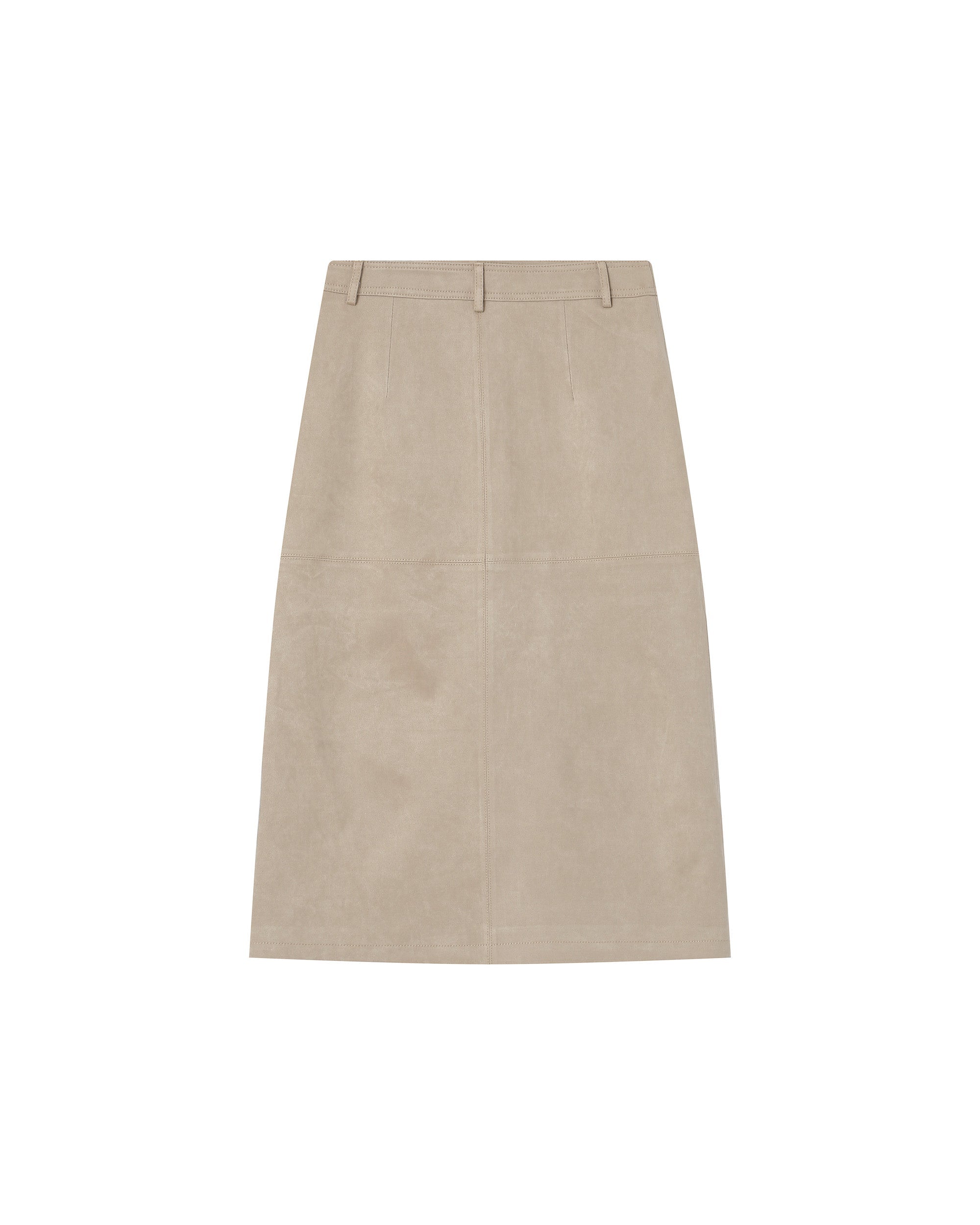 Long Suedette Skirt Greige Sorry