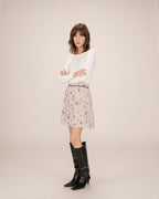 Falda Estampada Flores Crudo Staicy