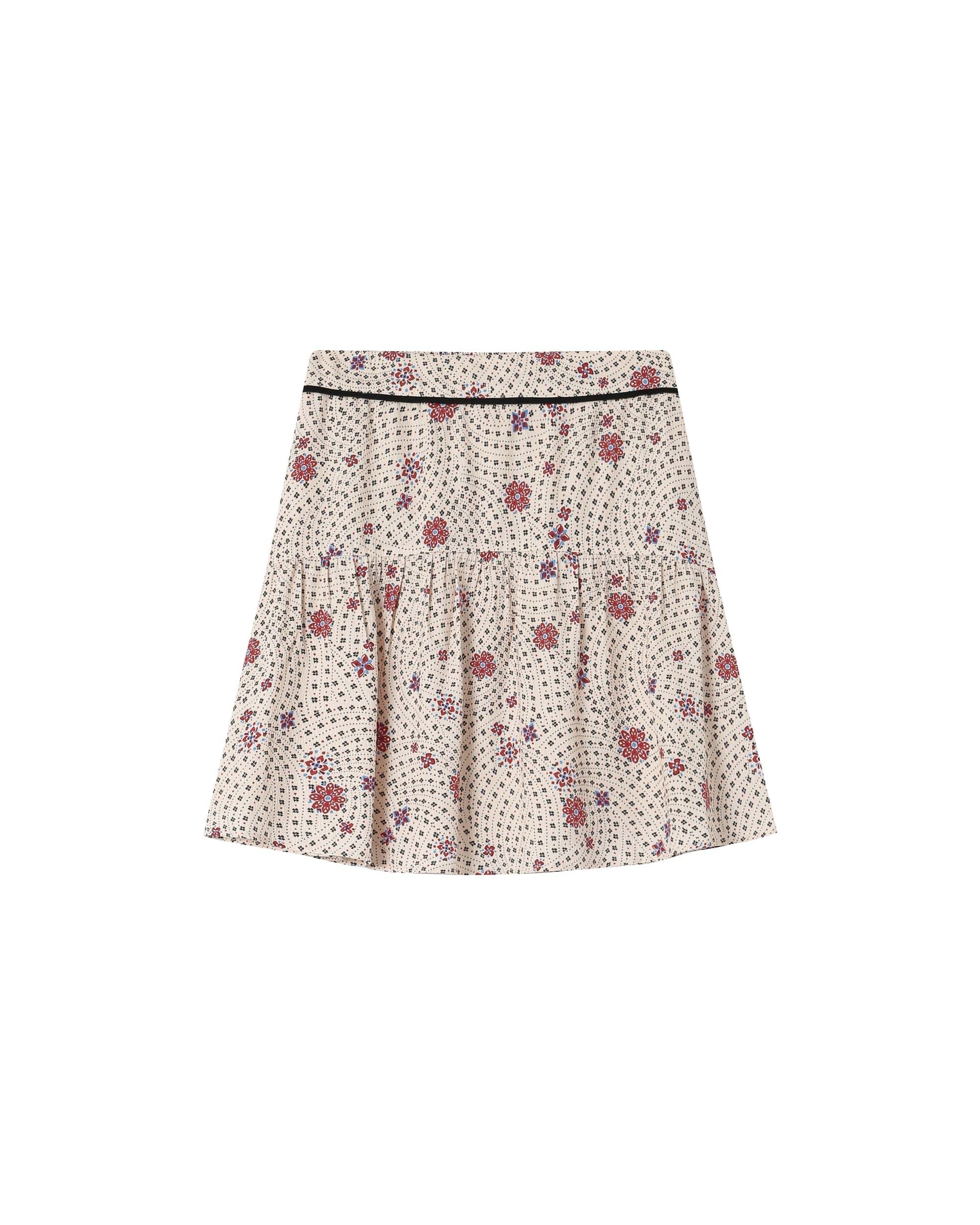 Falda Estampada Flores Crudo Staicy