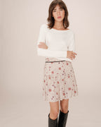 Falda Estampada Flores Crudo Staicy