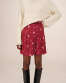 Falda Estampada De Flores Terracota Staicy