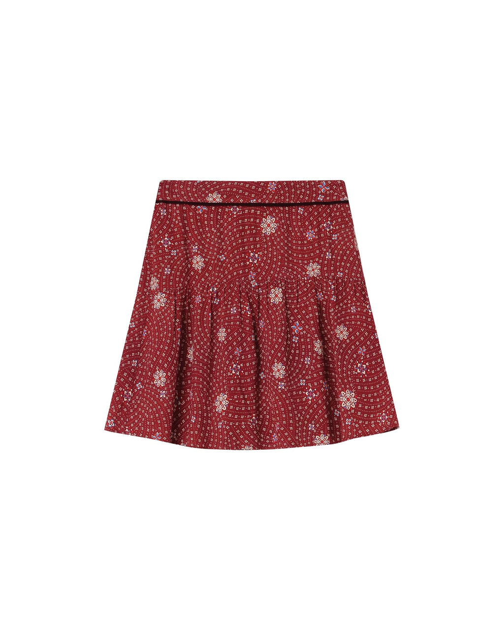 Terracotta Floral Print Skirt Staicy