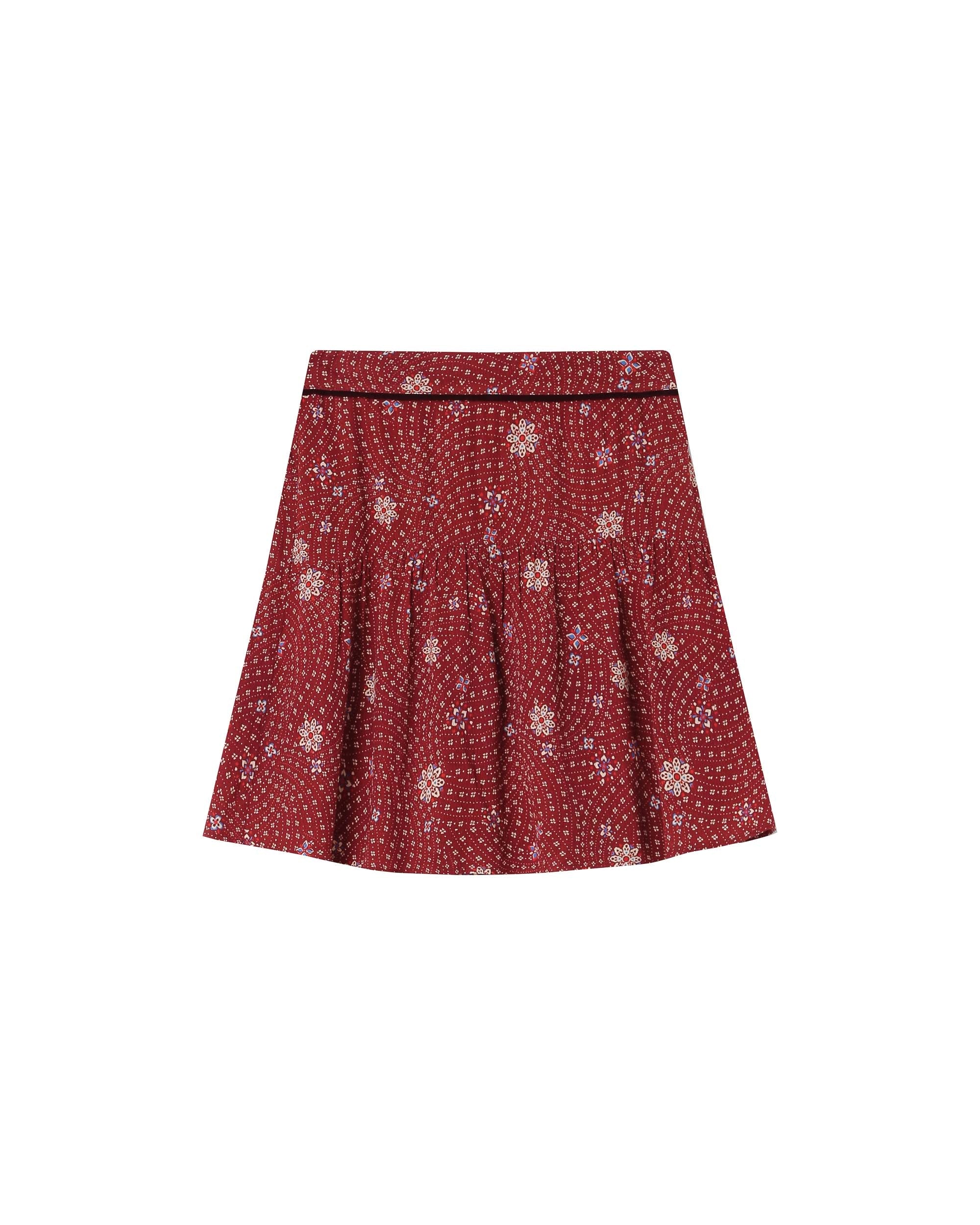 Terracotta Floral Print Skirt Staicy