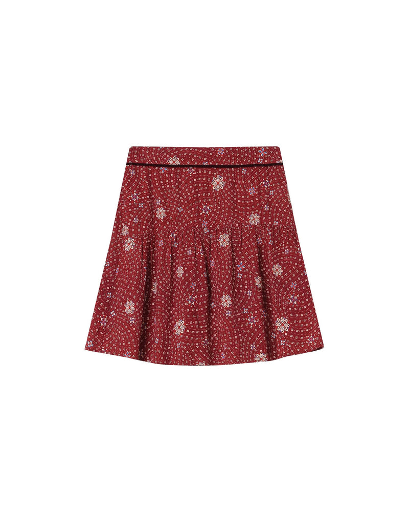 Falda Estampada De Flores Terracota Staicy