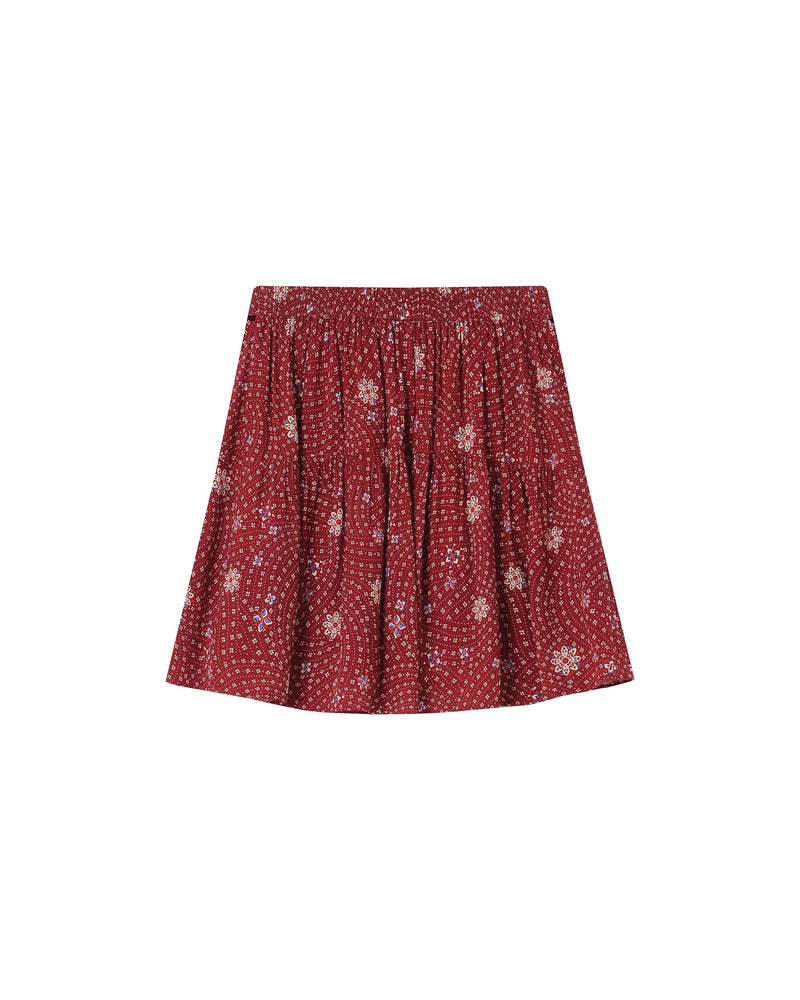Falda Estampada De Flores Terracota Staicy