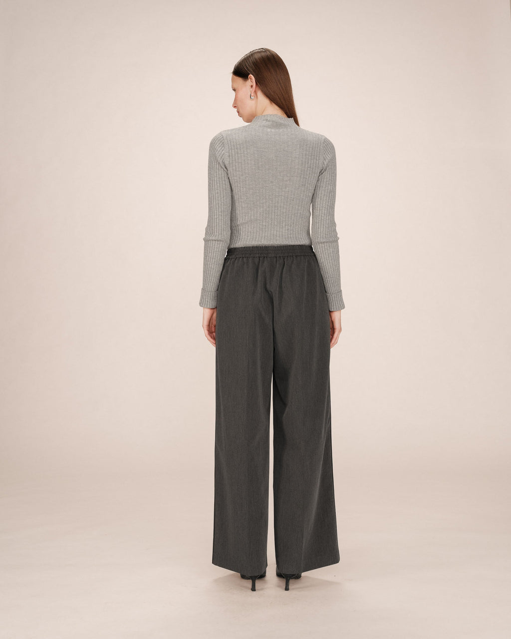 Anthracite Wide-Leg Trousers Sweeney