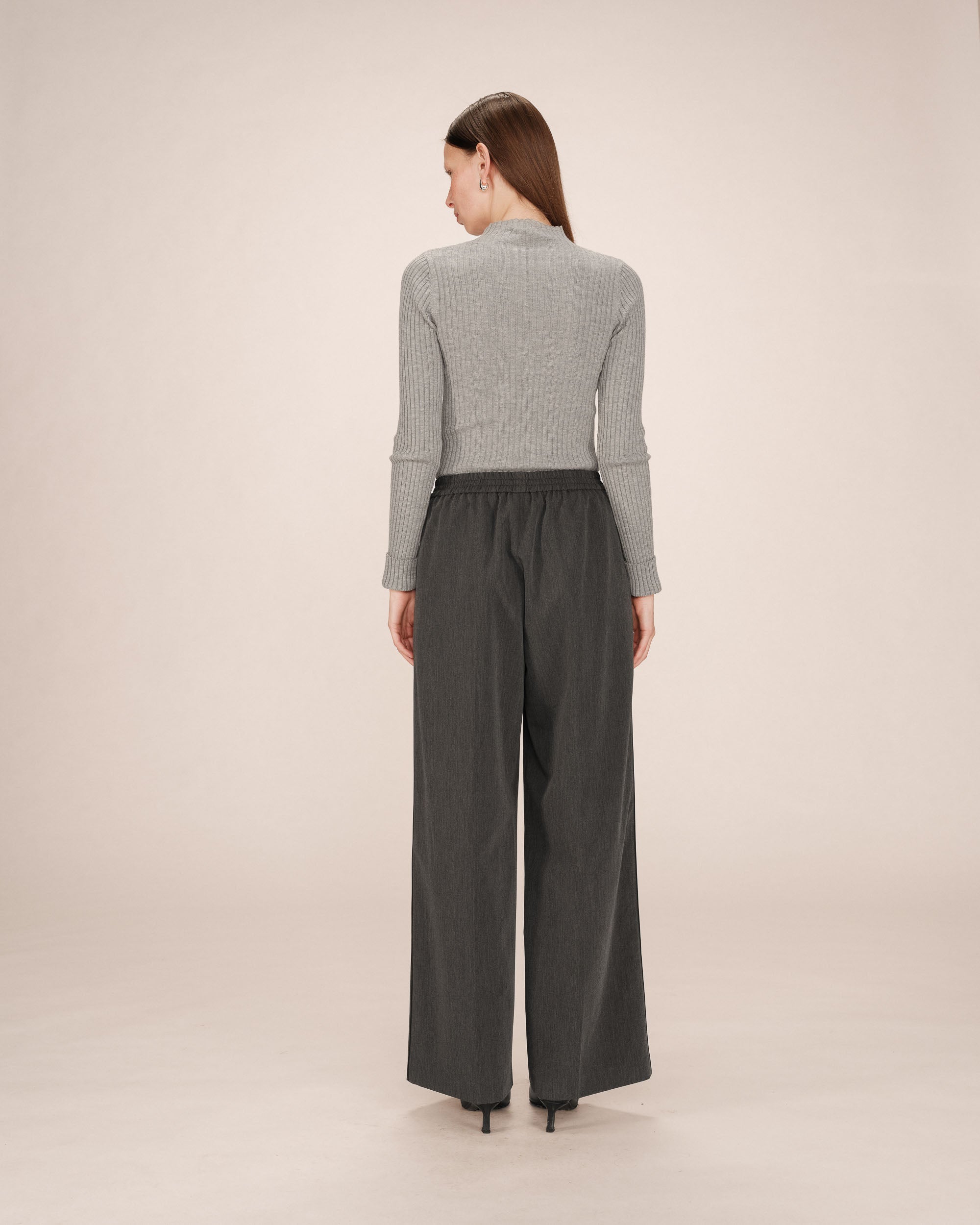 Anthracite Wide-Leg Trousers Sweeney