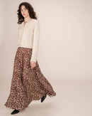 Falda Larga Estampada Chocolate Sibella