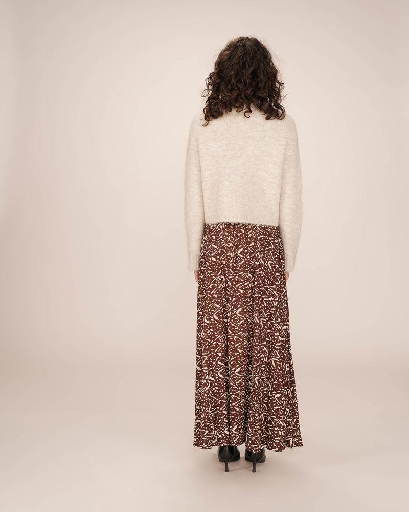 Falda Larga Estampada Chocolate Sibella
