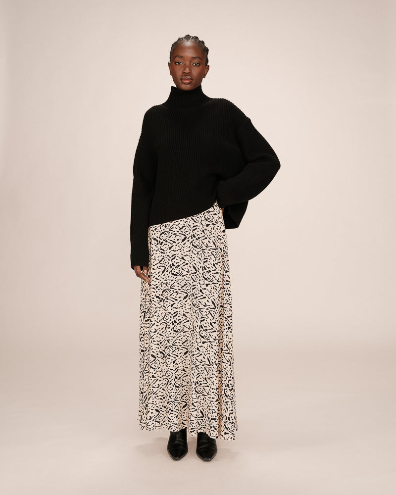 Printed Long Skirt Vanilla Sibella
