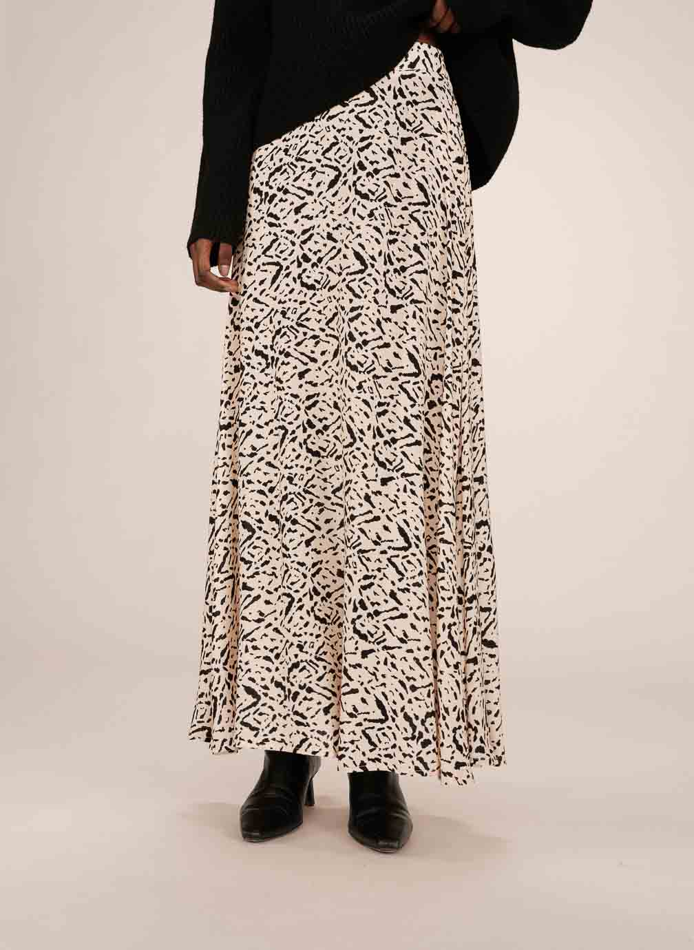 Printed Long Skirt Vanilla Sibella