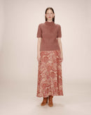 Sibella Terracotta Printed Long Skirt