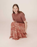 Sibella Terracotta Printed Long Skirt