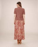 Sibella Terracotta Printed Long Skirt