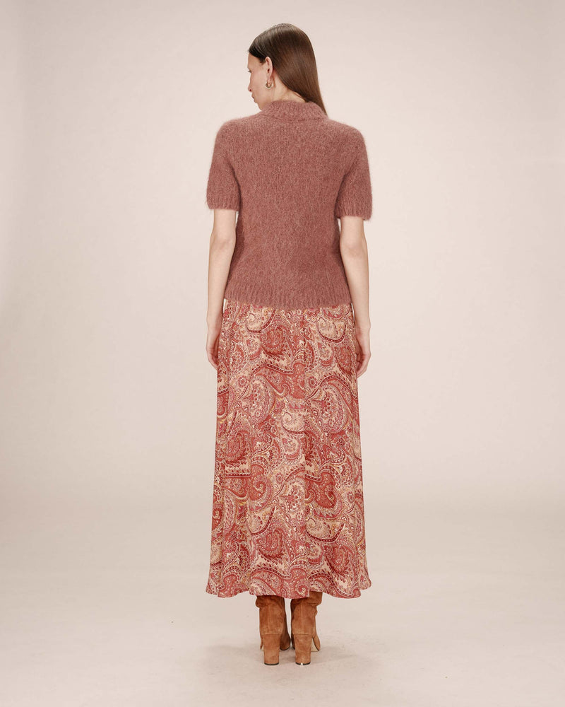 Sibella Terracotta Printed Long Skirt