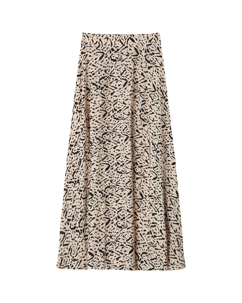 Falda larga estampada vainilla Sibella