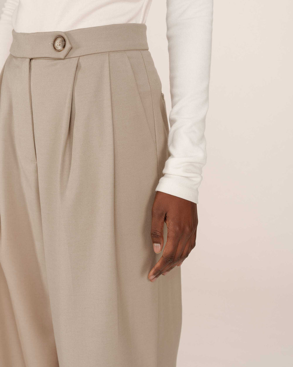Greige Tailored Trousers Strokes