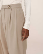 Greige Tailored Trousers Strokes