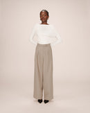 Greige Strokes Tailored Trousers