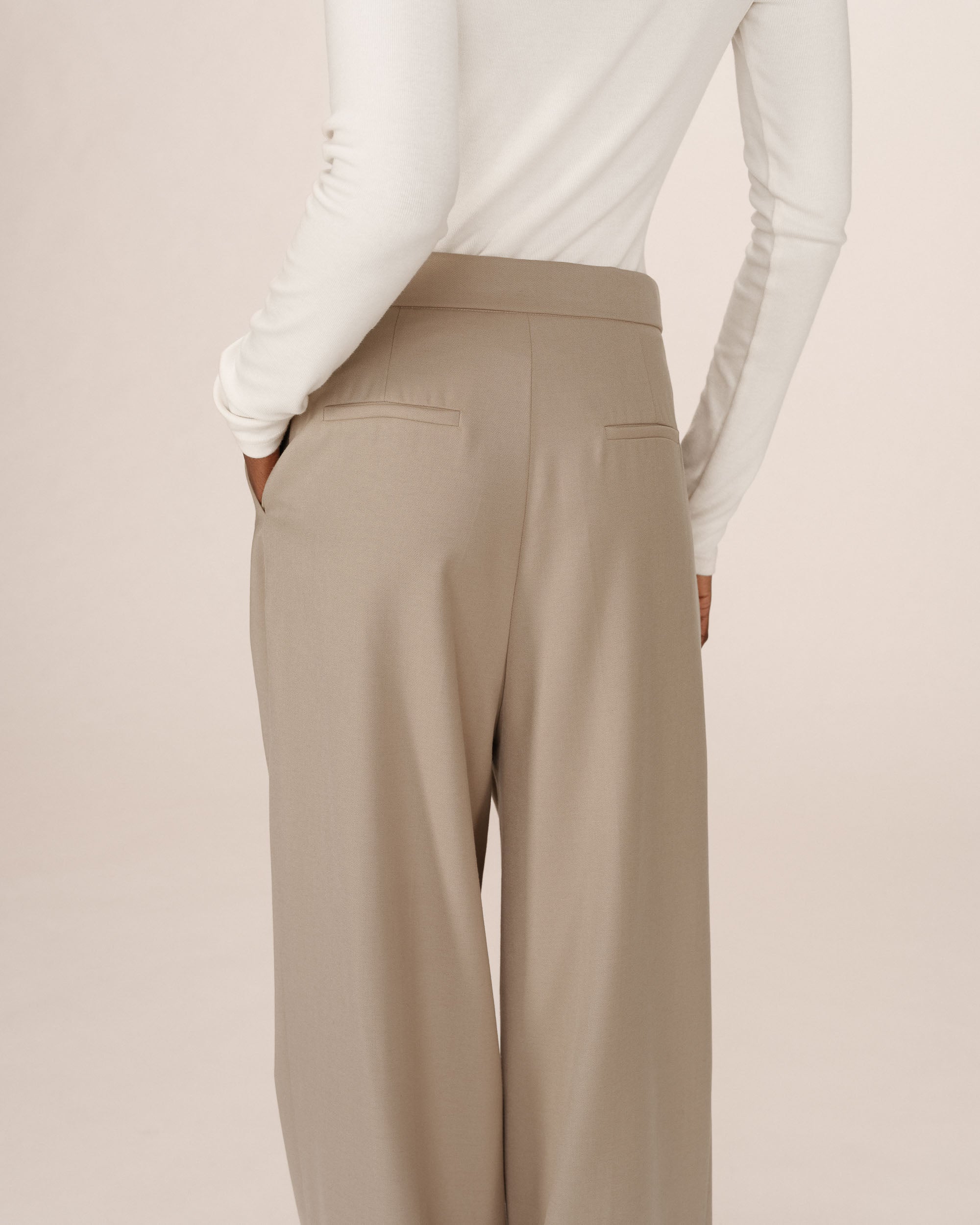 Greige Tailored Trousers Strokes